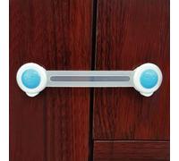 5 unidades de seguridad infantil para bebés sin taladrar, cerradura de puerta de bebé, bloqueo de cajón, fácil instalación en armarios y cajones para armarios, cajones, horno, frigorífico, asiento de inodoro Smiley azul