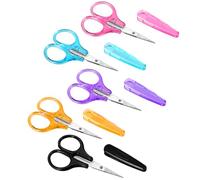 5 unidades de tijeras pequeñas con detalles para manualidades, juego de mini tijeras con funda protectora de acero inoxidable, tijeras multiusos, tijeras compactas, tijeras de bordar pequeñas para