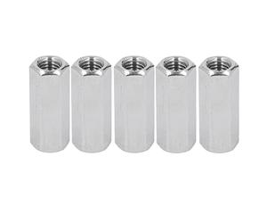 5 unidades de tuercas de acoplamiento hexagonales de acero inoxidable 304, tuercas de conexión roscada para pernos, tornillos de máquina y tornillos, juego de tuercas de acoplamien