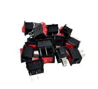 5 unidades interruptor basculante SPST negro y rojo interruptores a presión botón AC 250 V 3 A/125 V 6 A 2 pines e/s 10 x 15 mm interruptor de encendido y apagado basculante (White)