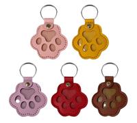 5 Unidades Llavero Para Recoger Gatos y Pelo De Perro Llaveros Con Diseño De Huella De Huella De Perro Con Botón Presión Llavero- De Recuerdo De Piel De Mascotas Para Bolso, Billetera, Teléfono Móvil