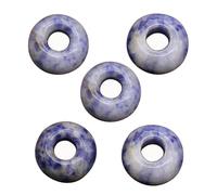 5 unidades/lote de 8 x 14 mm, 5 mm, piedra redonda natural, cuentas sueltas de cristal para hacer joyas, accesorios de gran agujero a granel para adultos, sueltos para hombres, pulseras de piedra