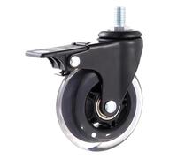 5 unidades/lote de rodillos 4 pulgadas con tornillo poliuretano M6/M8/M10 for hielo, electroforesis, equipos entretenimiento, patinete, universal/rueda silenciosa freno(M10x15mm,Brake wheel)