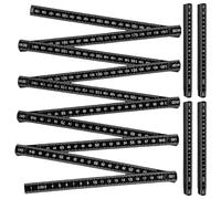 5 Unidades Metro Plegable 2 Metros, Negro - Regla Plegable de Plástico con Escalas Duplex, Cinta Métrica, Flexómetro 2 Metros