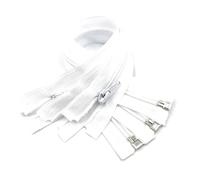 5 unidades, nº 5, cremalleras espirales de nailon de extremo abierto de 30-70 cm, una completa serie de cremalleras de costura adecuadas para diversos proyectos de bricolaje.Blanco,40 cm