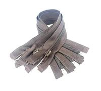 5 unidades, nº 5, cremalleras espirales de nailon de extremo abierto de 30-70 cm, una completa serie de cremalleras de costura adecuadas para diversos proyectos de bricolaje.Café,30 cm