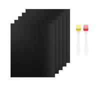 5 unidades Plancha Barbacoa, Papel de Horno Reutilizable Alfombrilla Barbacoa Antiadherente BBQ Mat accesorio para barbacoa de carbón, parrilla eléctrica, horno 40 x 33 cm