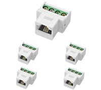 5 unidades RJ11 CAT3 Keystone teléfono módulo RJ11 hembra a 4 pines tornillo terminal conector conector CAT3 abrazadera sin soldadura adaptador Keystone conector conector conector de voz