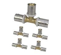 5 unidades Te para Tubo multicapa 16 mm para uso con máquina prensadora (16)