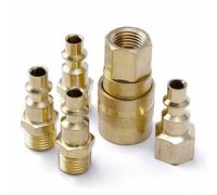5 unids 1/4 NPT Acoplador de liberación rápida línea de aire compresor de manguera conector de latón para uso neumático