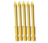 5 unids 12mm carburo de tungsteno broca lanza cabeza con vástago hexagonal vidrio cerámica cabeza plana lanza para espejo porcelana mármol