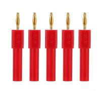 5 unids 2mm macho a 4mm hembra banana adaptador conector de latón para pruebas de laboratorio cables en rojo, negro, amarillo, verde, azul, paquete de colores (rojo)