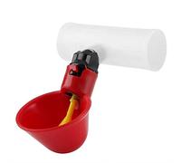 5 Unids Automático Chicken Waterer Tazas Dispensador De Agua De Plástico Rojo Alimentador De Pollos Waterer Kit Patios Traseros Pollo Pato Aves De Corral Pájaro Pájaro Agua Alimentador(25mm / 0.9in),0