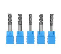 5 Unids Carburo De Tungsteno 4 Flauta Vástago Recto Cuadrado Extremo De Nariz Molino Cnc Herramientas De Fresado 6 Mm Diámetro X 50 Mm Longitud