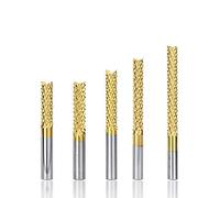 5 unids de recubrimiento de estaño cortador de fresado 22/25 / 32/42 / 52mm PCB PCB Bits de fresado de tungsteno Molino de extremo de carburo CNC Router Bit Grabado Bits