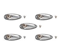 5 Unids Guitar Jack 1/4 Pulgadas Entrada Salida Jack Plate Socket 6.35mm Chrome Silver para Strat Style Guitar Parts