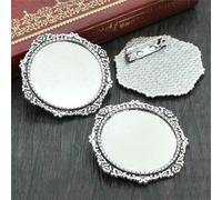 5 unids/lote 30mm tamaño interior negro y plata antigua plateada bronce colores broche estilo torbellino cabujón Base ajuste(Rose Gold)