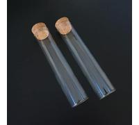 5 unids/lote 30x150mm tubos de ensayo de fondo de vidrio transparente de 80ml con tapón de corcho for cristalería escolar/de laboratorio