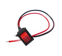 5 unids/lote botón en forma de barco 10 * 15mm botón basculante 2 pines KCD11 de dos velocidades con línea 3A250V interruptor en forma de barco de energía(Red 5pcs)