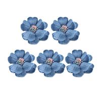 5 unids/lote Corea tela vaquera flores accesorios para cabello ropa sombreros decoración de vestido suministros para manualidades flores de tela vaquera