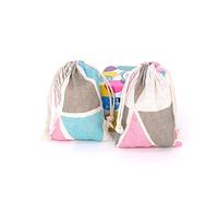 5 unids/lote de bolsas pequeñas de algodón de 8x10, 9x12cm, bolsa de regalo con cordón de lino, bolsa de muselina para recuerdo de fiesta, bolsita de dulces, bolsas de embalaje de joyería-A6,9x12cm