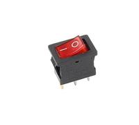 5 unids/lote KCD1 21X15mm interruptor basculante de 3 pines for barco y coche 6A/250VAC 10A/125VAC interruptor de botón de encendido rojo amarillo verde azul con luz(Red Black)