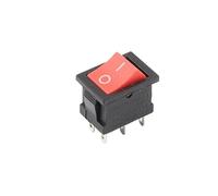 5 unids/lote KCD2 6PIN 21X15mm DPDT negro blanco botón basculante interruptor ON-OFF-ON barco interruptor basculante 6A/250V 10A/125V(Red Black)