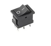 5 unids/lote KCD2 6PIN 21X15mm DPDT negro blanco botón basculante interruptor ON-OFF-ON barco interruptor basculante 6A/250V 10A/125(Red Black)