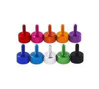 5 unids/lote M3 M4 * 6/8/10/12/16 tornillo moleteado de aluminio colorido for apretar a mano(Color:Silver,Size:M3 x 12)