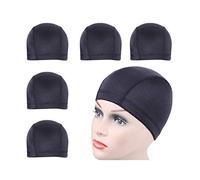 5 unids/lote negro Gorras de Peluca con banda elástica ancha cúpula tapa para hacer pelucas (L)