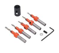 5 unids madera avellanado brocas carpintería ronda Shank Bit Set con llave hexagonal y limitador