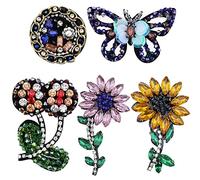 5 unids Parches para Ropa Perlas Rhinestone Girasol Mariposa Cereza Tela Apliques Coser en Mochila Jeans Chaquetas Zapatos Scrapbooking Bolso DIY Decoración Artesanía