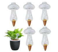 5 UNIDS Picos de Riego de Terracota Globos de Riego de Plantas 300 ML Forma de Hongo Bombilla Automática Regadera de Plantas Transparente Estacas Automáticas para 5 Días