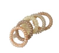 5 unids/set de gomas for el pelo en espiral, lazos for cabello, Color degradado, estampado a cuadros, cordón for teléfono, banda elástica for, accesorios for(4)