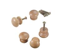 5 unids/set Mini perilla de madera con tornillo 24 * 22mm 0,94 "tirador redondo for muebles mango en forma seta cajón pecho blanco y negro Para Cajones Armarios Cocina(Color 4)