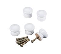 5 unids/set Mini perilla de madera con tornillo 24 * 22mm 0,94 "tirador redondo for muebles mango en forma seta cajón pecho blanco y negro Para Cajones Armarios Cocina(Color 3)