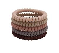 5 unids/set moda mate sólido cable de teléfono banda elástica for el cabello esmerilado cordón en espiral banda de goma for el cabello banda elástica for la cabeza(Color1thin5cm)