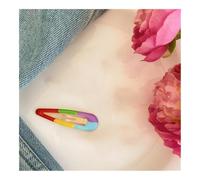 5 unids/set pelo roto para niñas Flequillos Clips laterales que no dañan el cabello niños color caramelo horquillas lindo flores clips (gota de agua 6 cm, 2 piezas)