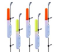 5 varillas luminosas de pesca, alarma de pesca, luces LED, varillas luminosas para cañas de pescar, juego de indicadores de mordida, flexible, soporte de luz flexible, resistente al agua, alarma de
