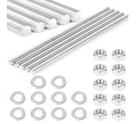 5 varillas roscadas M8 x 200 mm, varillas roscadas M8 con tuercas y arandelas, tornillos roscados de acero galvanizado, varillas roscadas para montaje de muebles (M8 x 200 mm)