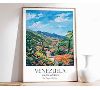 5 Venezuela Travel Poster Venezuela Print South America Travel Art Tropical decor Latin Art Sou A4 Poster on Canvas - Inspirador Motivacional Arte de la pared Vida diaria Cita alentadoras frases cort