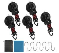 5 ventosas resistentes, ventosa con gancho giratorio en D de 360°, ventosas para ventana de vacío, incluye limpiaparabrisas, ganchos en S, ventosas para toldos, ganchos versátiles para camping, coche,