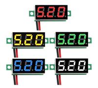 5 voltímetros digitales mini de 0,28 pulgadas, rango de medición CC 2,4 V-30 V, comprobador de voltaje de dos hilos, protección contra polaridad inversa y medición precisa de la presión (rojo