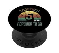 5 Wedding Anniversary For Couple - Five Year of Marriage PopSockets PopGrip Adhesivo