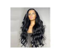 5 x 5 Wear and Go, sin pegamento, ondulado HD, pelucas de pelo humano de 150 densidades, para mujeres negras (negro, 40 cm)