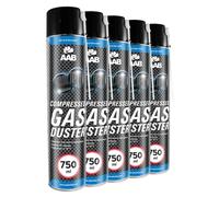 5 x AAB Botella de Aire Comprimido 750ml para Limpiar Teclados, Ordenadores, Copiadoras, Cámaras, Impresoras y Otros Equipos Eléctricos, Soplador de Aire, Eliminación de Polvo, Spray Limpiador