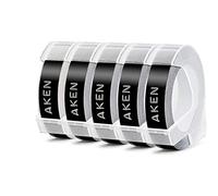 5 x Aken 3D Embossing Etiquetas Compatible con Dymo Omega 9mm x 3m
