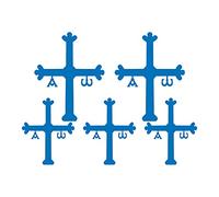 5 x Cruz Victoria Asturias Vinilo Pegatina Adhesivo Coche Moto ASTURIANA Decal (Azul Cielo)