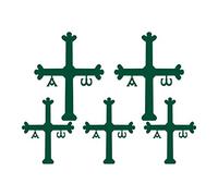 5 x Cruz Victoria Asturias Vinilo Pegatina Adhesivo Coche Moto ASTURIANA Decal (Verde Selva)