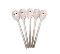 5 x Cucharas de Madera Cuchara Cuchara de Madera Espátula Hornear Tasting Cooking Heart Love 30 cm